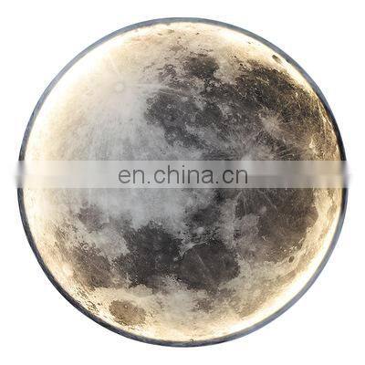 Modern Creative Mural Art Background Decoration Wall Light Bedroom Bedside Lamps Moon Wall Lamp