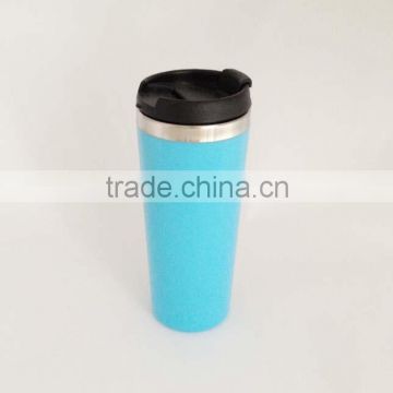 Inner Stainless steel Outer plastic mugs from china with leak proof cover