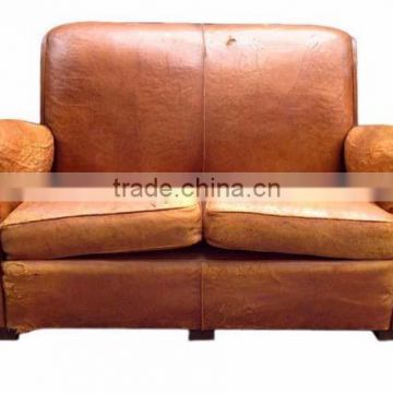 living room aniline leather two seated sofa