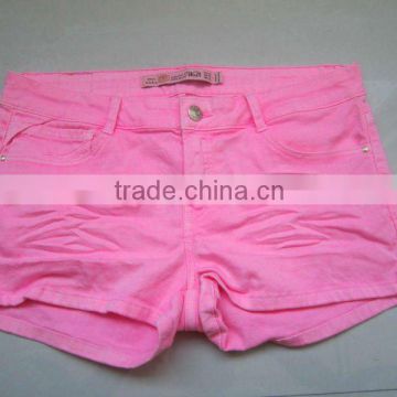 2012 new fashion ladies Colored Sexy pink cotton hot shorts