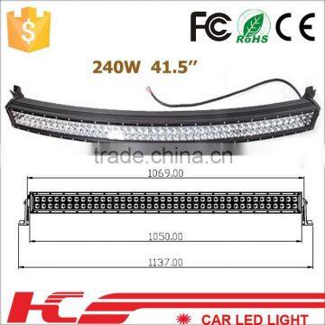 Factory offer aluminum housing super bright Off road led light bar curved led light bar