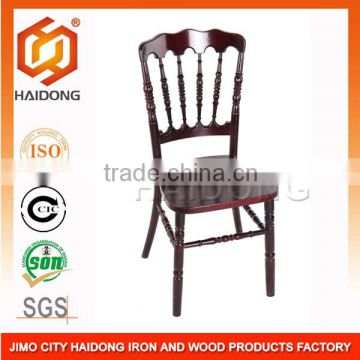 Haidong Made Stackable White hotel Wooden napoleon chair