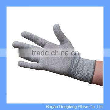 Continuous Nylon Carbon Filament Knitted Antistatic Cleanroom Gloves For Electronic Safety