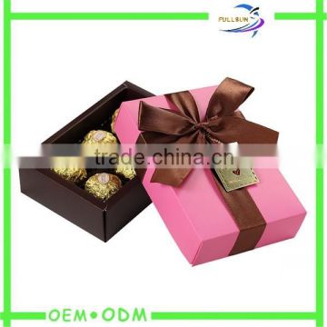 wholesale rectangular gold card ribbon bow cardboard chocolate boxes