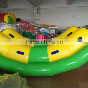 2015 The most popular yellow and green double-line inflatable water totter