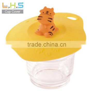 Animal Shape Tiger Silicone Cup Lids