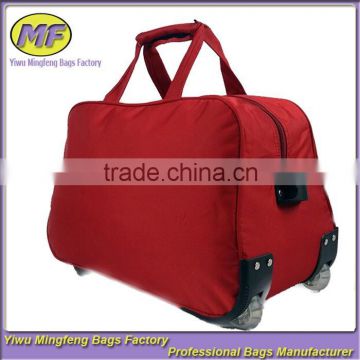 Trolley Bag red color portable 600D oxford trolley travel bag