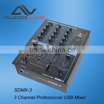 Dong Guan factory OEM 3 Channel Professional USB Mixer SDMX-3