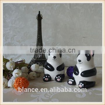 ceramic cute panda salt shaker animal design spice tins