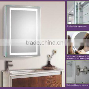 Vanity LED mirror cabinet , Aluminum mirror cabinet with led illuminated for modern bathroom