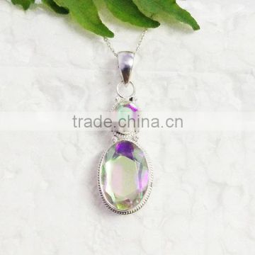 falak gems Amazing RAINBOW MYSTIC Gemstone Pendant Handmade Pendant