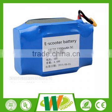 36v 4.4Ah rechargeable lithium battery for replace the self-balancing scooter battery