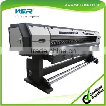 China WER-ES2502 eco solvent printer with dual print heads 8 feet pvc banner printer for sale
