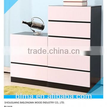 Simple design wooden storage cabinet with drawers