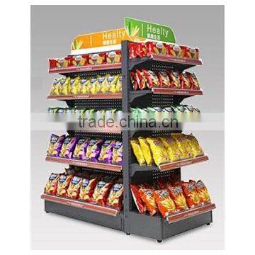 floor standing metal wire potato chips display rack