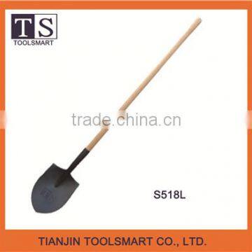 wide spade wooden long handle shovel