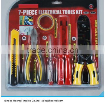 7Pcs Electrical Tools Kit/Milling Tooth Wire Strippers/Diagonal Cutting Plier/ScrewDriver/Cutter Knife/Insulation Tape/Tester
