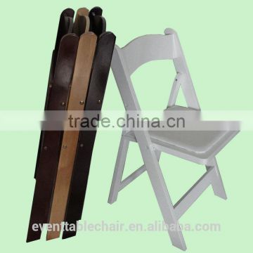 hot sale wedding used wooden folding padded chair for party rental