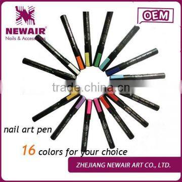 2016 new products DIY nail decoration 20 colors fast dry nail art printing two way nail art pen drawing
