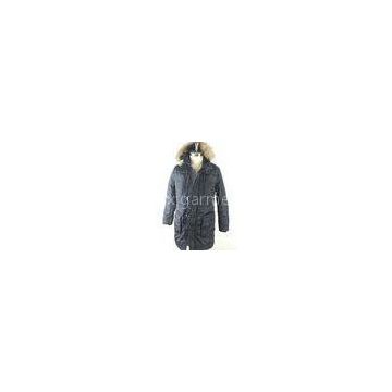 Mens Fur Hooded Down Coat Winter Padded Jacket With 100% Polyester Lining