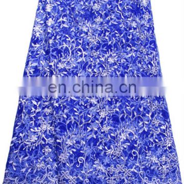 2015 african dry lace fabric blue