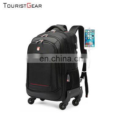 2020 trend hot multi-purpose travel trolley bag Oxford fabric trolley backpack two with trolley travel bag