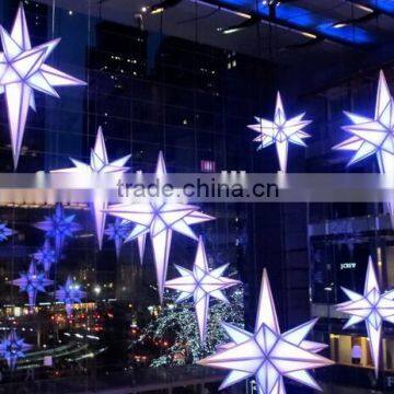 2015 shopping center lighted star decoration