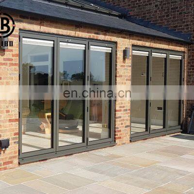 Factory China Cheap Large Interior Aluminum Frame Glass Bi Folding Door