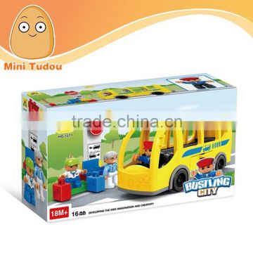 Bustling city Educational Toys 16 pcs children plastic magnetic building blocks for kids