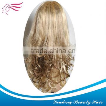 Top quality Mixed color full lace wig with fringe