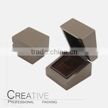 High gloss black wooden ring jewelry box