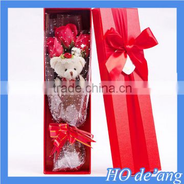 Hogift Free shipping Wholesale High quality mix colors heart-shaped rose Soap flower