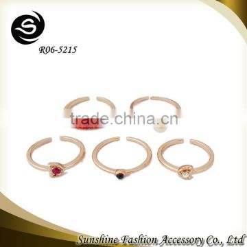 Rhinestone ring sets selling good jewelry in 2015 plated in gold jewelry made in Yiwu China