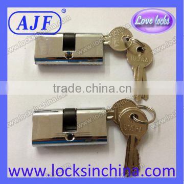 AJF top quality and security euro profile brass lock cylinder 60mm for doors