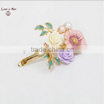 2015 Fashion hair accessories colorful flower design hair pin