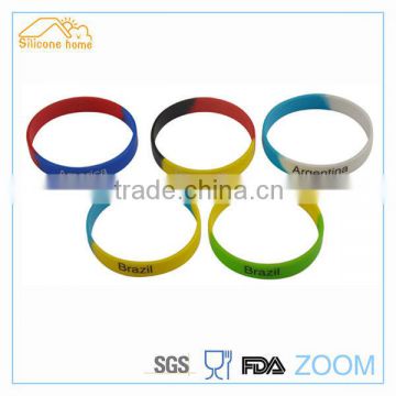 2014 brazil promotional gift silicone flag bracelet