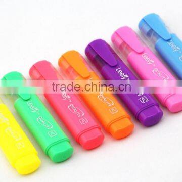 bright multi-color flat barrel highlighter pen