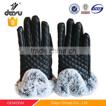 Women Leather Hand Glove with real fur fur gloves hand gloves