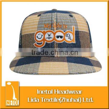 custom embroidery logo on flex fit flat brim hat