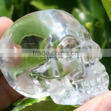 Rare purple Clear Quartz Rock Crystal Carved Crystal Skull