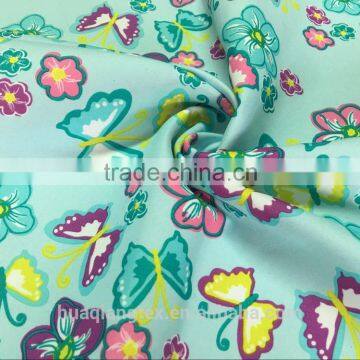 cartoon butterfly flower print polyester taffeta fabric for girl