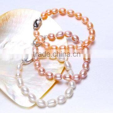 Wonderful light purple mix color for women custom pearl bracelet