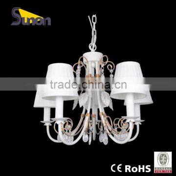 Classic design 5 light white metal decorative indoor lighting