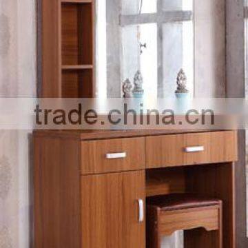 Cheap wood grain color dresser with sliding mirrorr for bedroom furniture