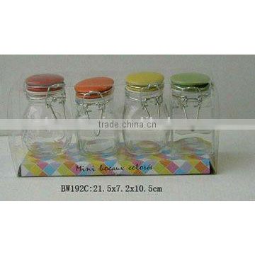 4pcs glass jar set with display box