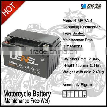 MF6V4B car Lead acid motorcycle battery 6V4Ah battery