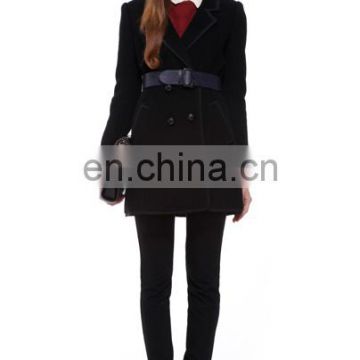 2014 Original elegand style graceful shape high waist with purfle woolen girl coat winter clothes
