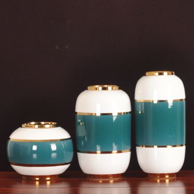New Chinese Modern Simple Fashion Creative Green Purple Blue Ceramic Vase For Hotel Decor
