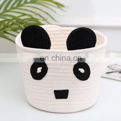 K&B 2021 best selling large foldable woven cartoon cotton storage kids gift baskets with animal ears