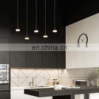 HUAYI New Design Acrylic Champaign Gold Luxury Modern Indoor Living Room Kitchen LED Chandelier Pendant Light